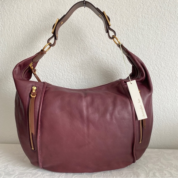 Christopher Kon Burgundy Leather Hobo Bag - Picture 4 of 12